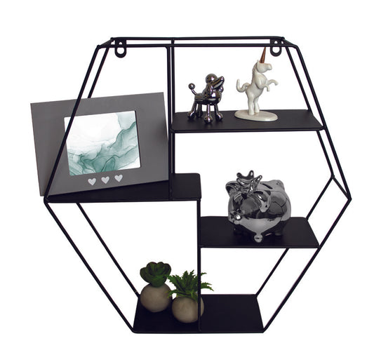 Carton of 4 x Hexagon Metal Wall Shelves @ R210 per Shelf